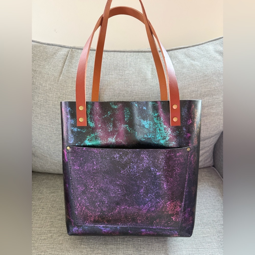 Portland Leather Goods Medium Classic Tote With Custom Colorshift Paint
